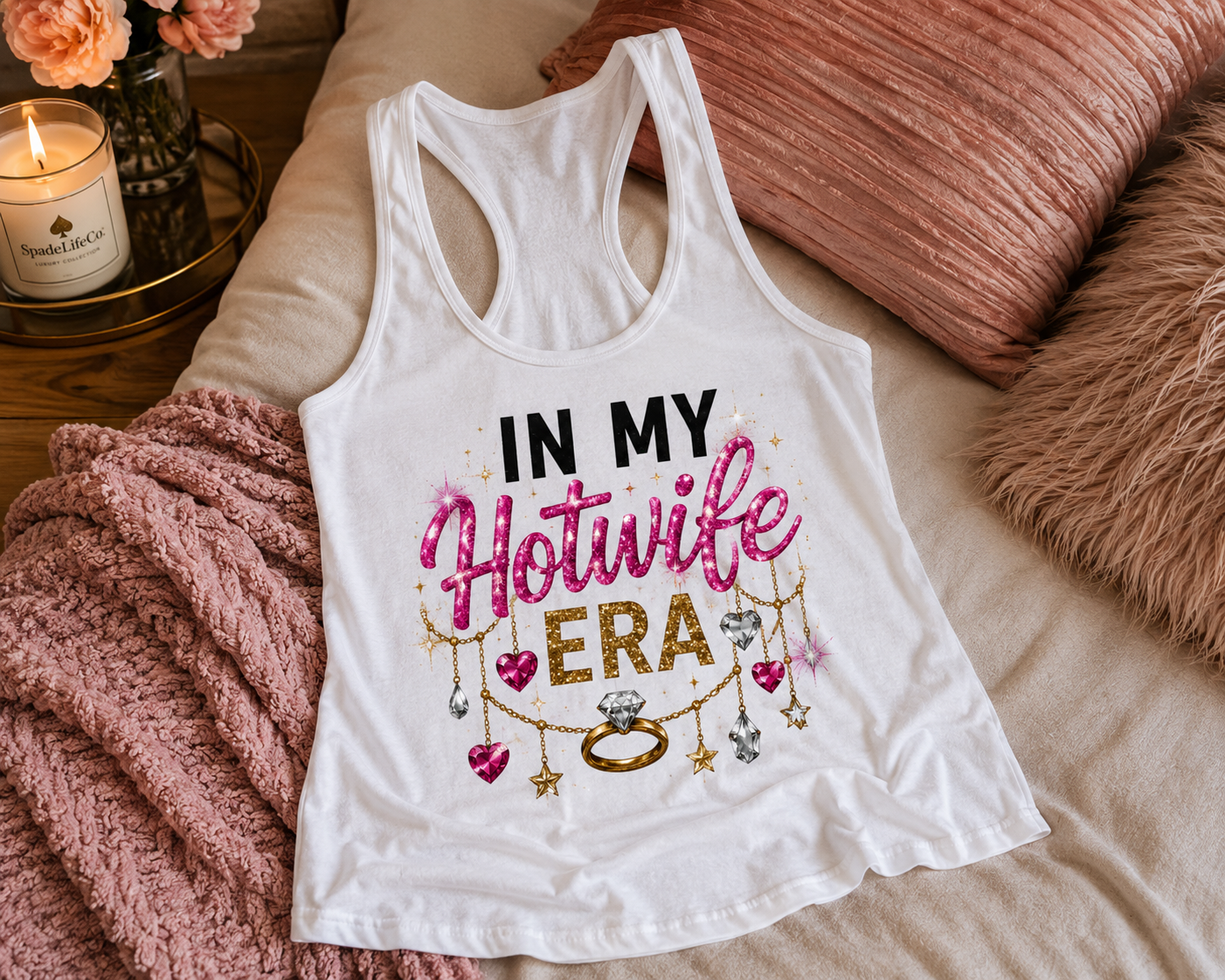 In My Hotwife Era Glitter Edition Tank Top | Racerback Tank Top
