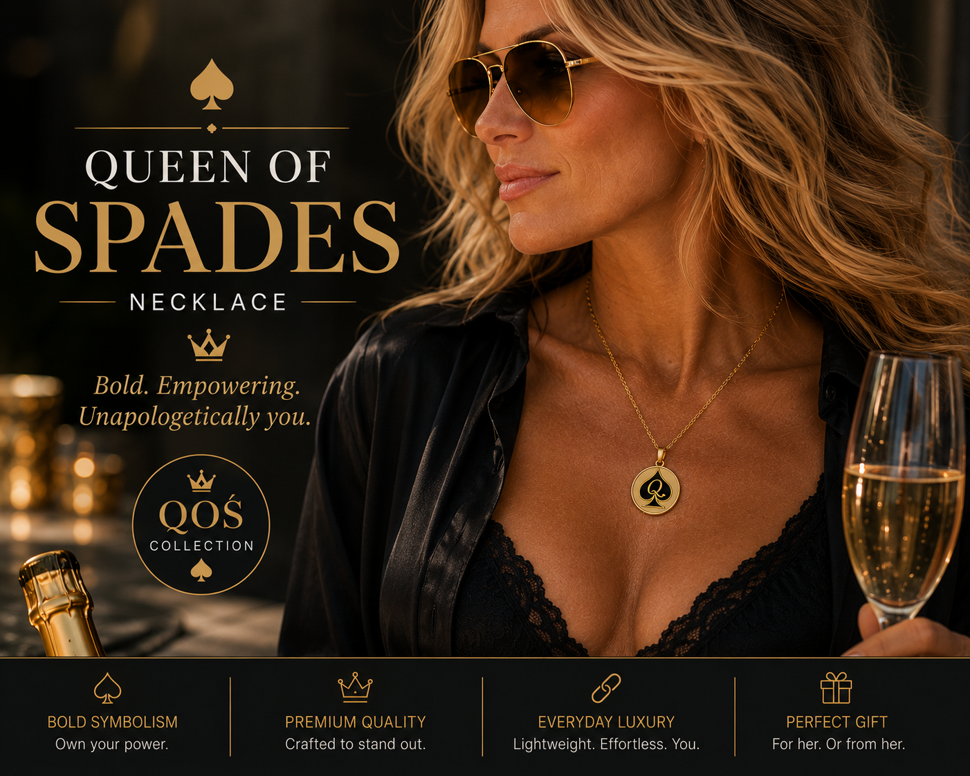 Queen of Spades Pendant Necklace