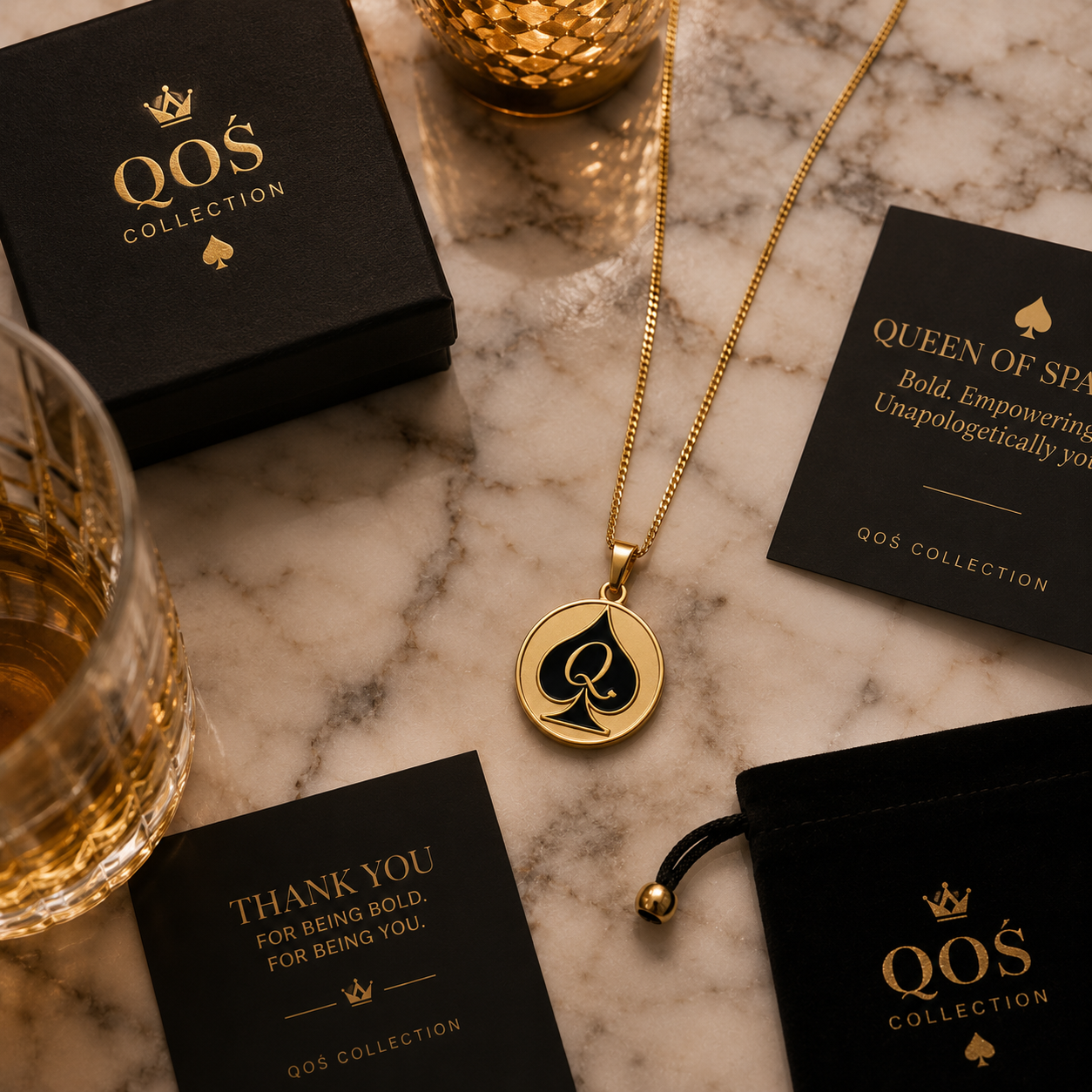 Queen of Spades Pendant Necklace