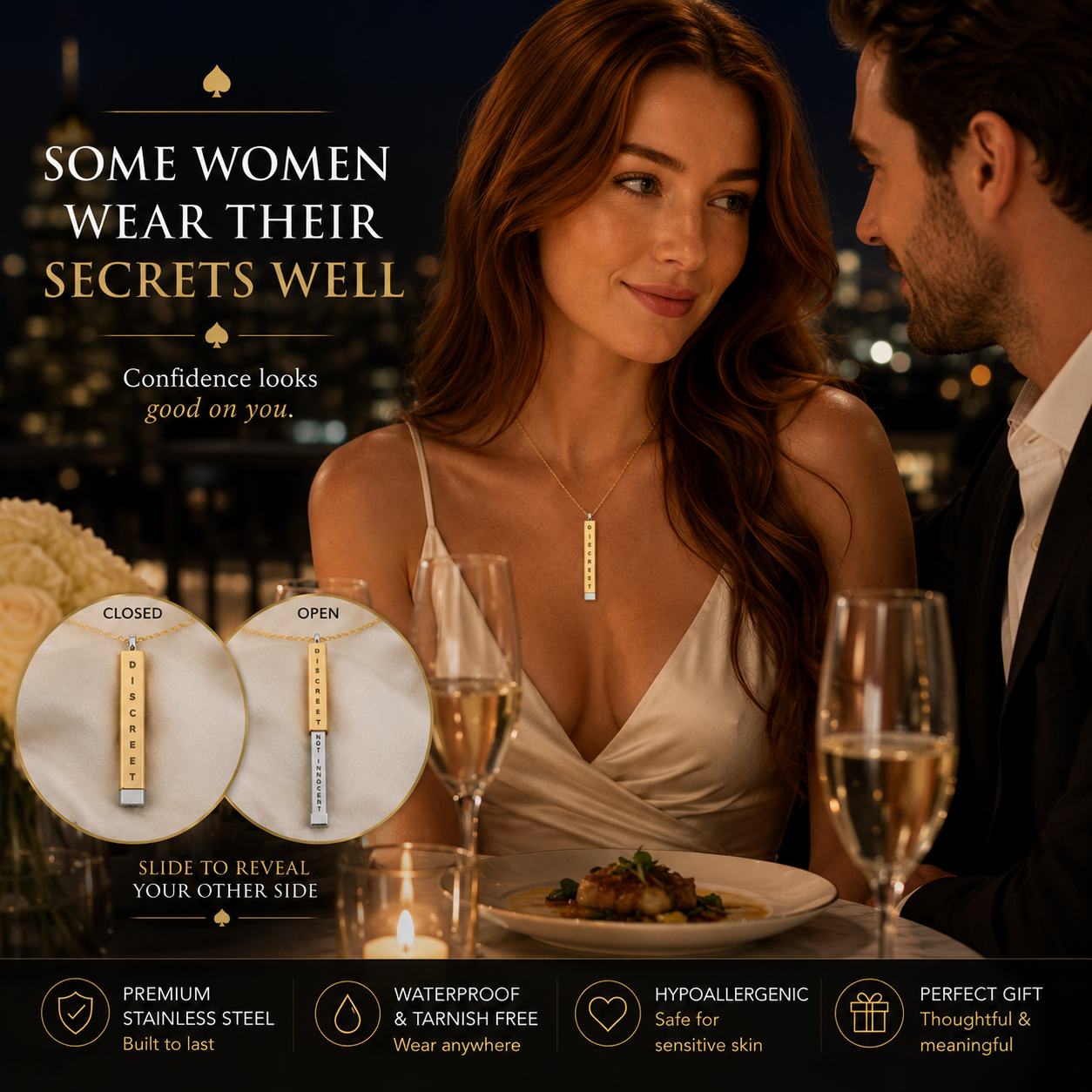 Hidden Message necklace Hotwife Edition gold jewelry