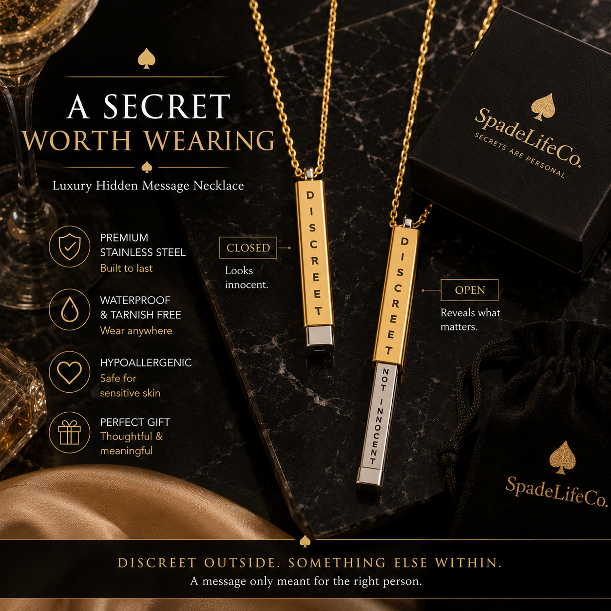 Hidden Message Necklace — Hotwife Edition