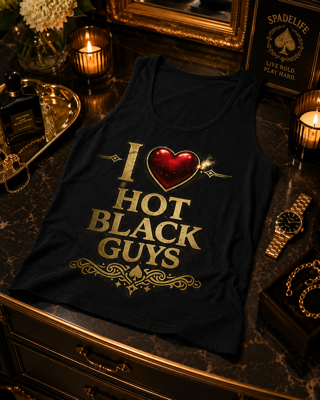 I Love Hot Black Guys Tank Top
