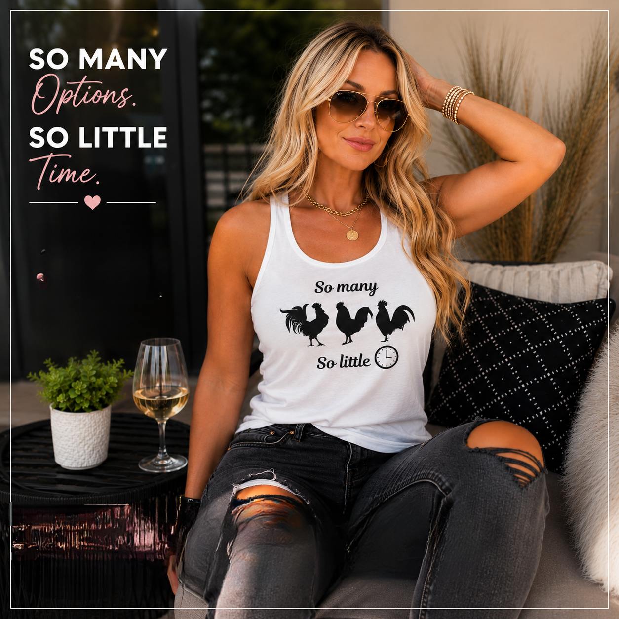 So Many Options tank top Queen of Spades hotwife design