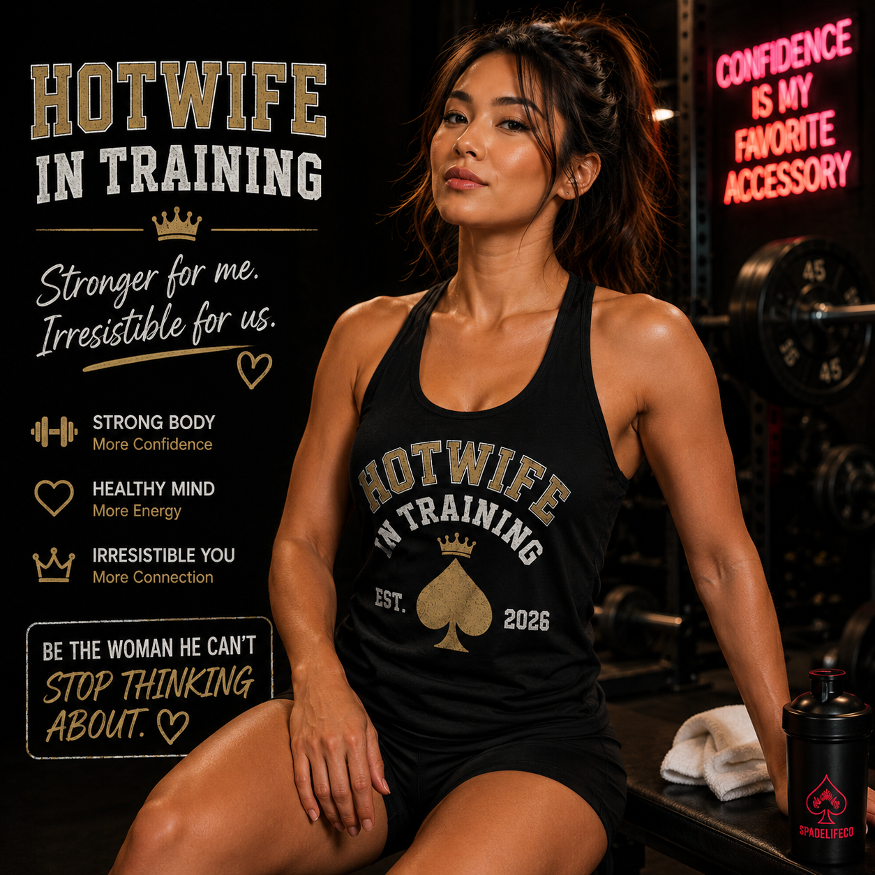 Hotwife in Training Tank Top — Black