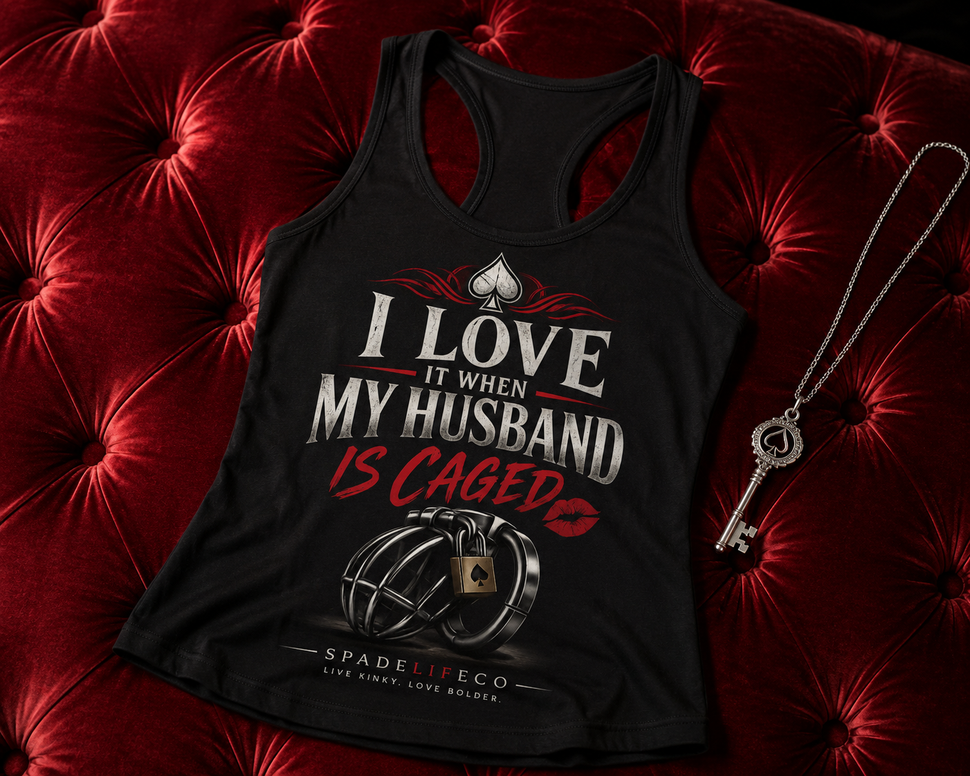 I Love It When My Husband Is Caged Tank Top – Chastity Lifestyle Shirt