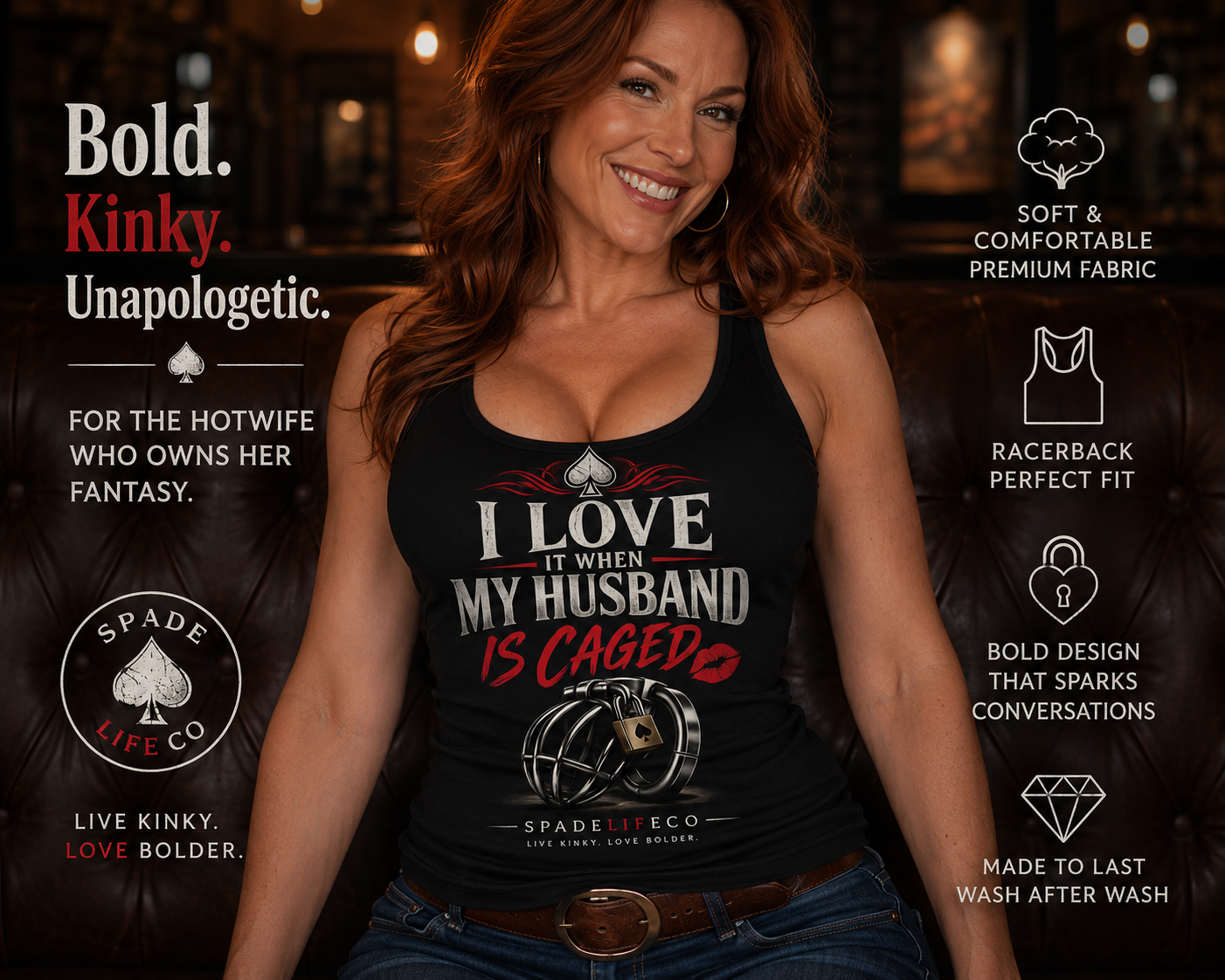 I Love It When My Husband Is Caged Tank Top – Chastity Lifestyle Shirt
